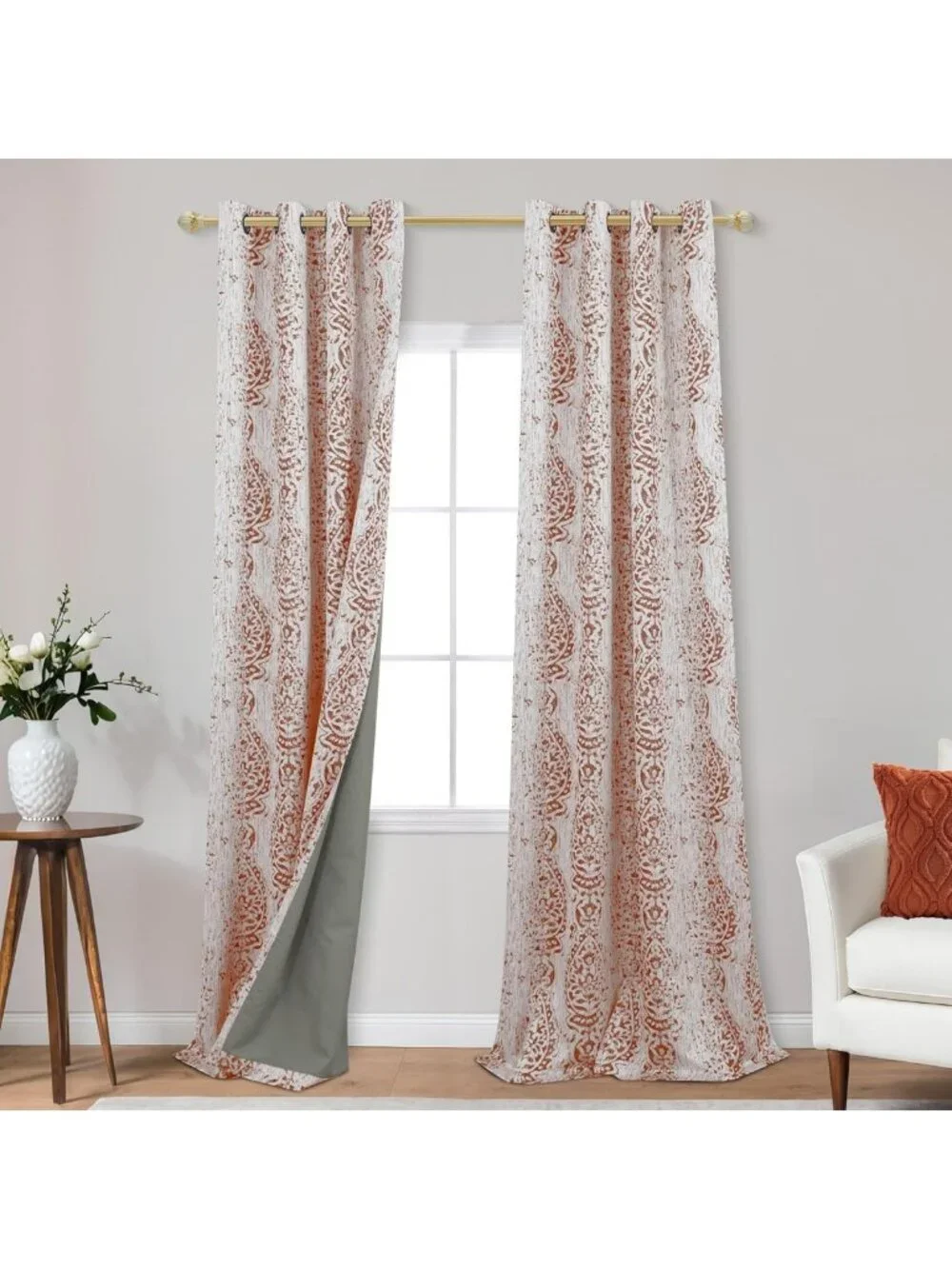 96-Inch Blackout Curtains - Boho Patterned Fall Drapes, 2 Panel Set for Living